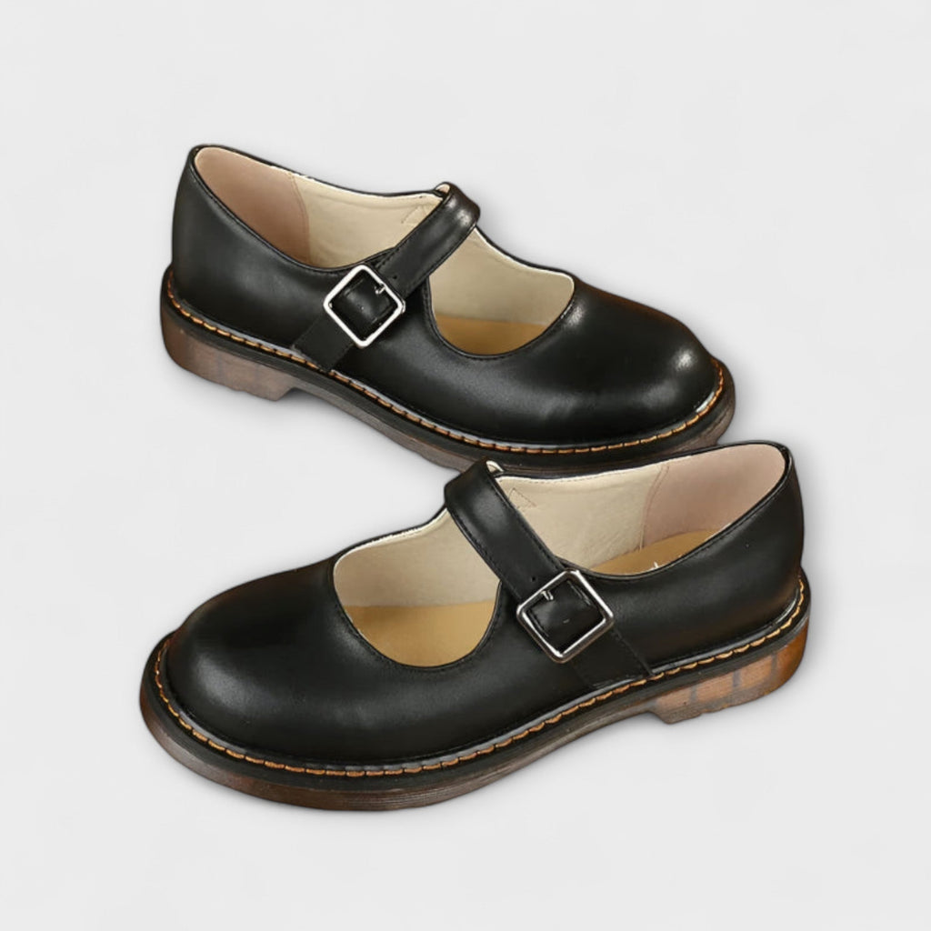 Nell - Chaussures vintage en cuir avec bride et semelle confortable