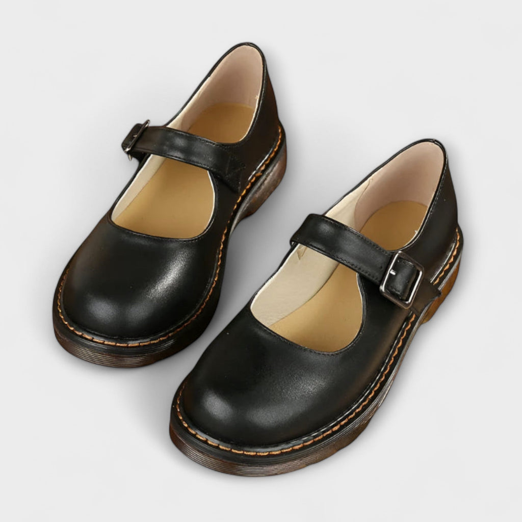 Nell - Chaussures vintage en cuir avec bride et semelle confortable