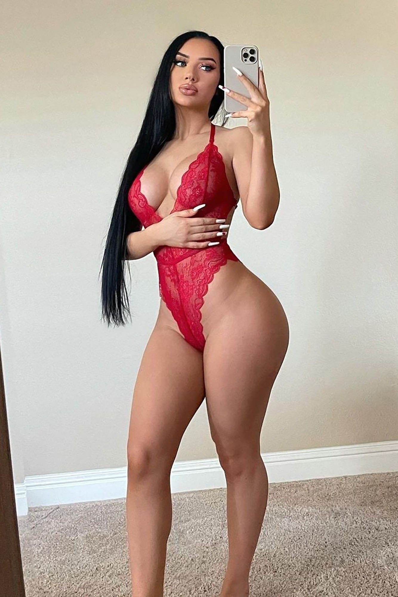 Sweet Devotion Lace Teddy - Red