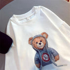 Short-sleeved T-shirt with bear print