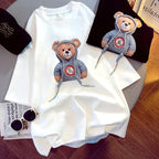 T-shirt Mignon Ours Imprimé Manches Courtes