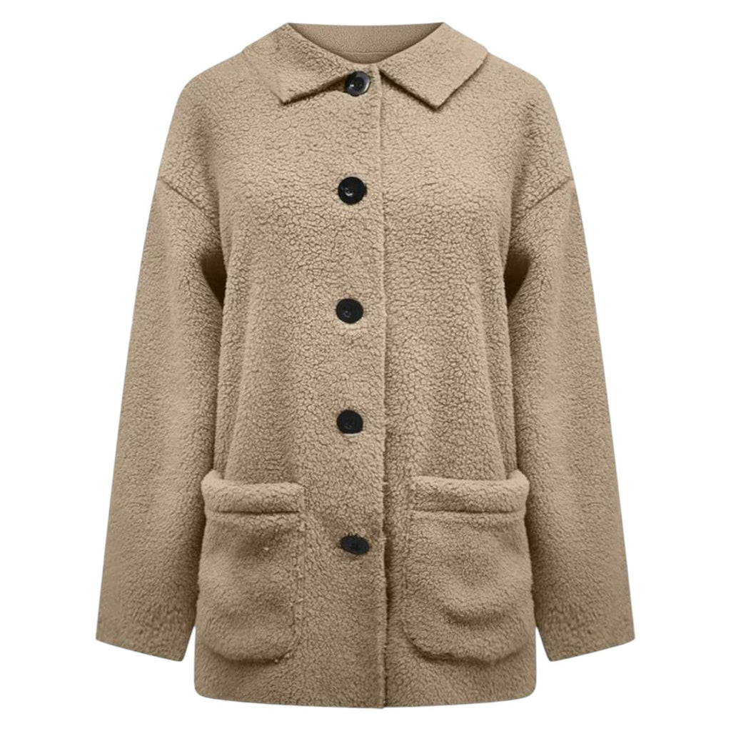 Manteau d'hiver chaud pour femmes avec patte de boutonnage et doublure douillette