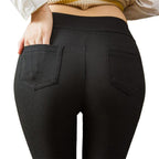Pantalon moulant taille haute poche arrière