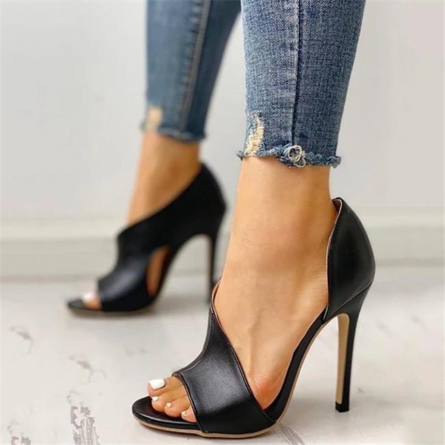 Talon escarpins aiguille à bout ouvert