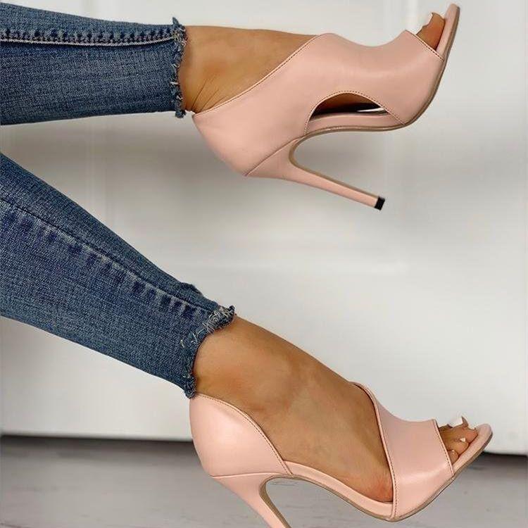 Talon escarpins aiguille à bout ouvert