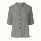 Gray Woman's linen top for autumn