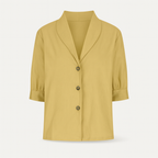 Yellow Woman's linen top for autumn