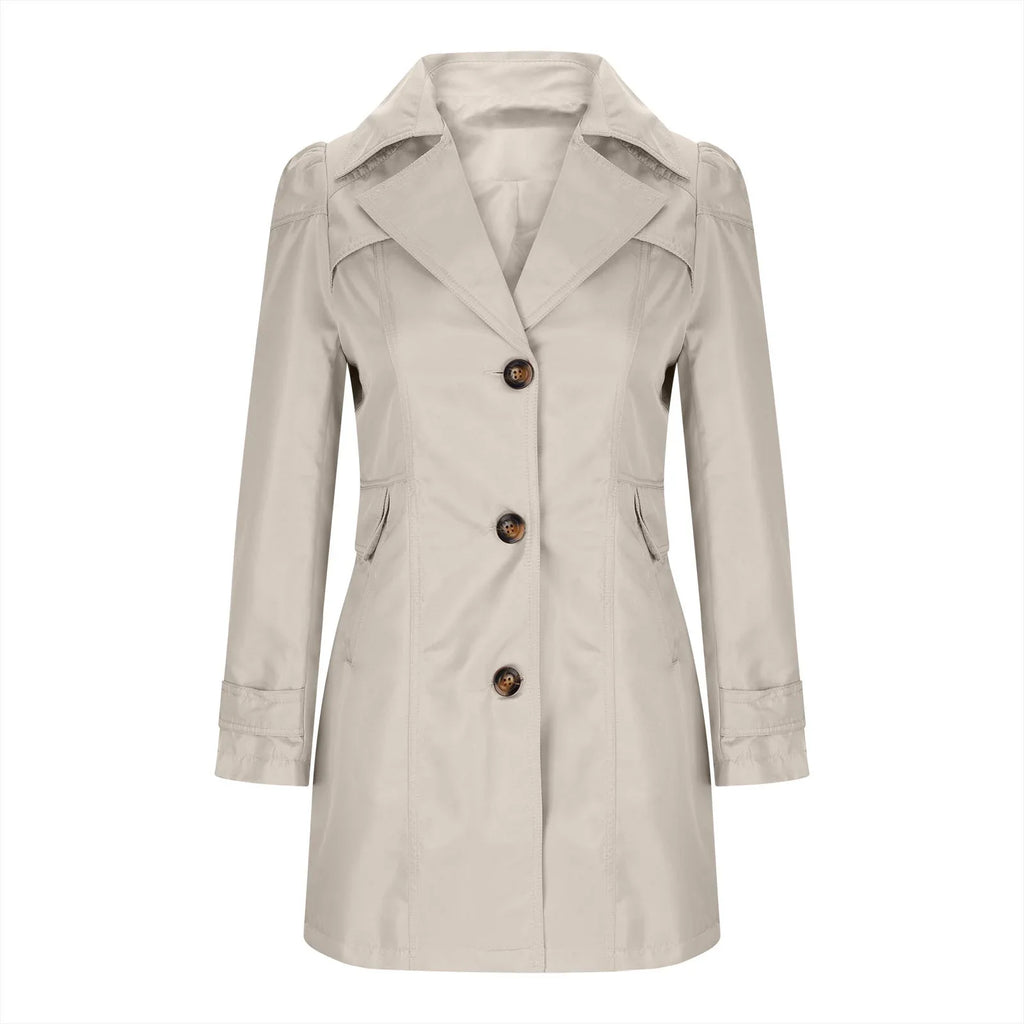 Trench pour dames avec boutons - Manteau d'automne avec col
