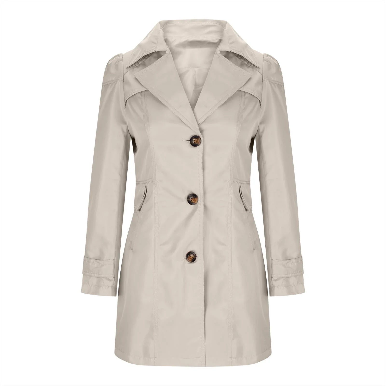 Trench pour dames avec boutons - Manteau d'automne avec col