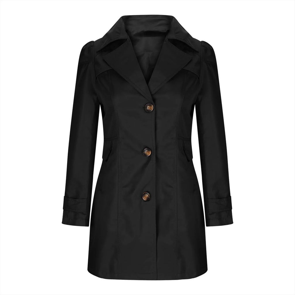 Trench pour dames avec boutons - Manteau d'automne avec col