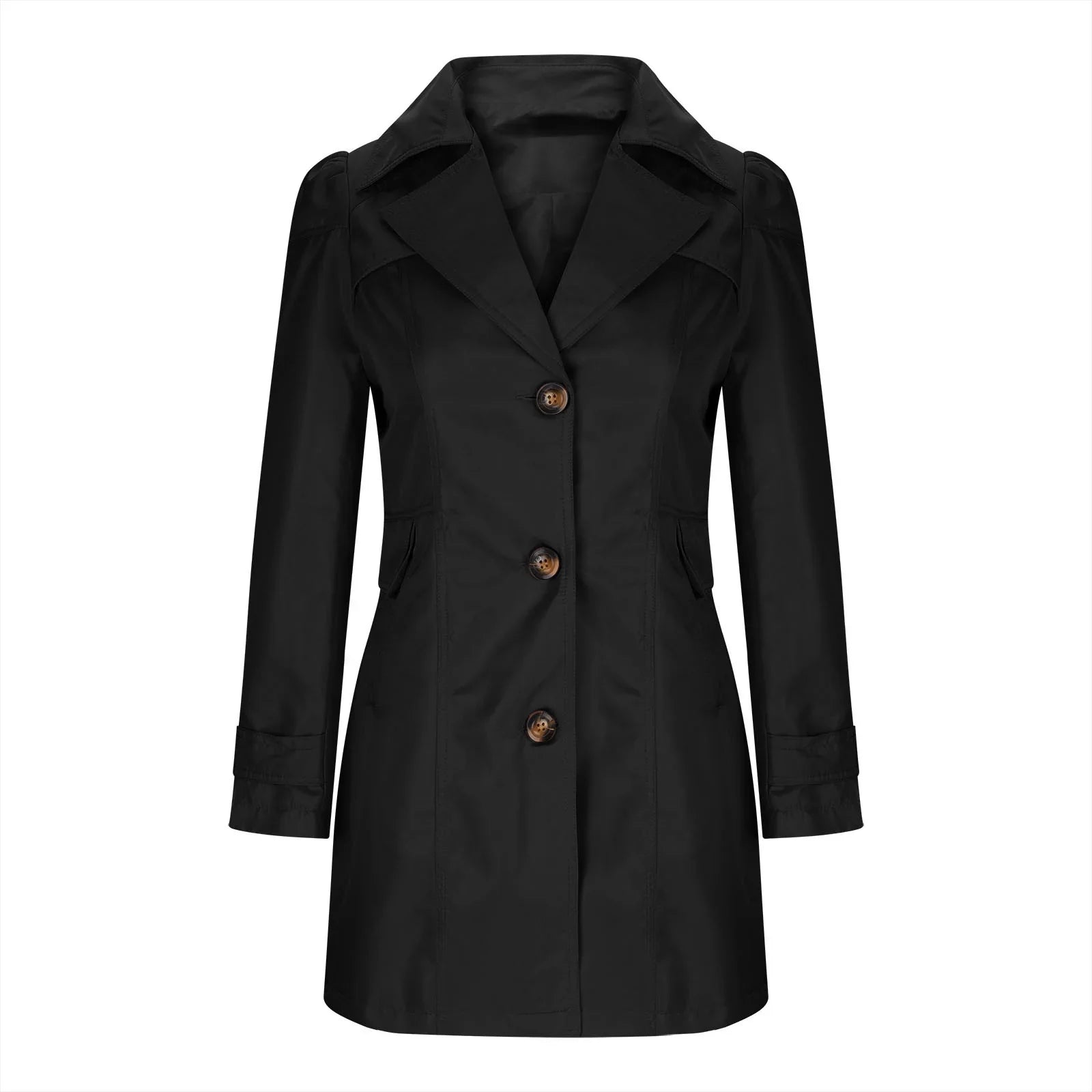 Trench pour dames avec boutons - Manteau d'automne avec col