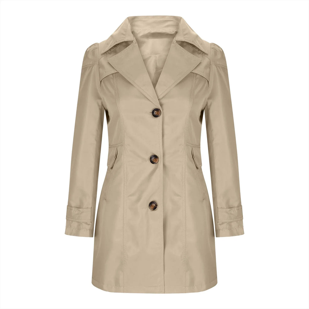 Trench pour dames avec boutons - Manteau d'automne avec col