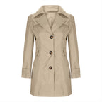 Trench pour dames avec boutons - Manteau d'automne avec col