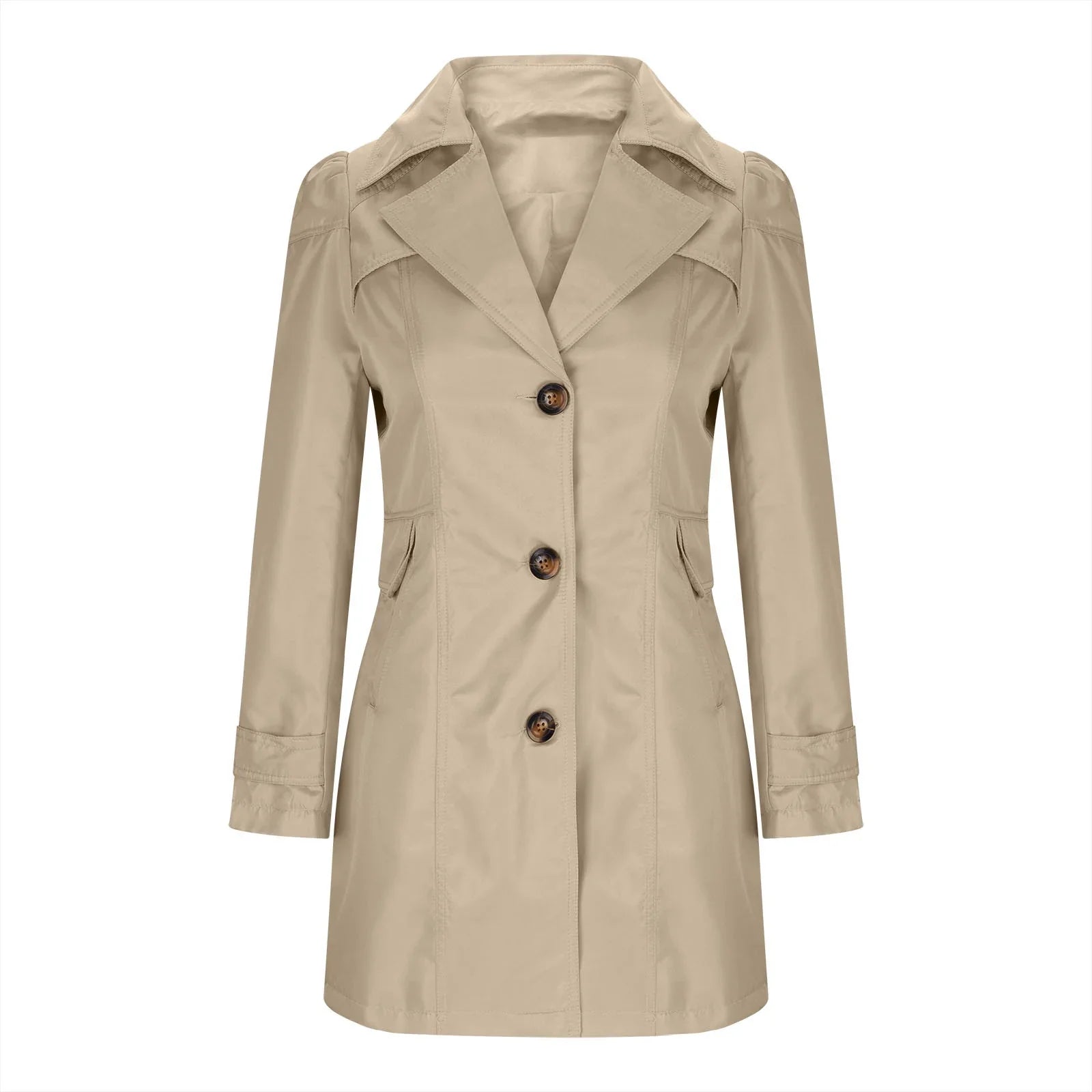Trench pour dames avec boutons - Manteau d'automne avec col