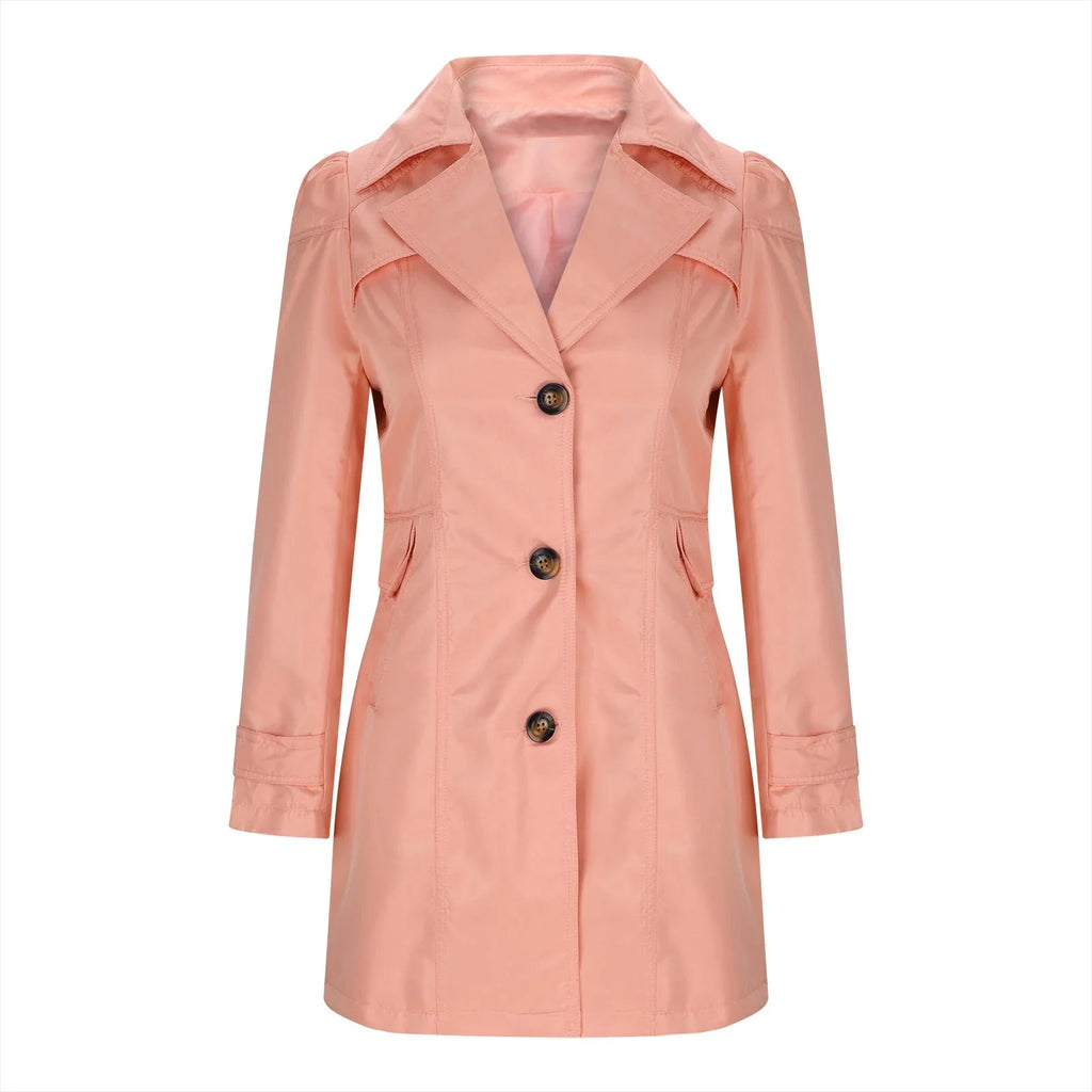 Trench pour dames avec boutons - Manteau d'automne avec col