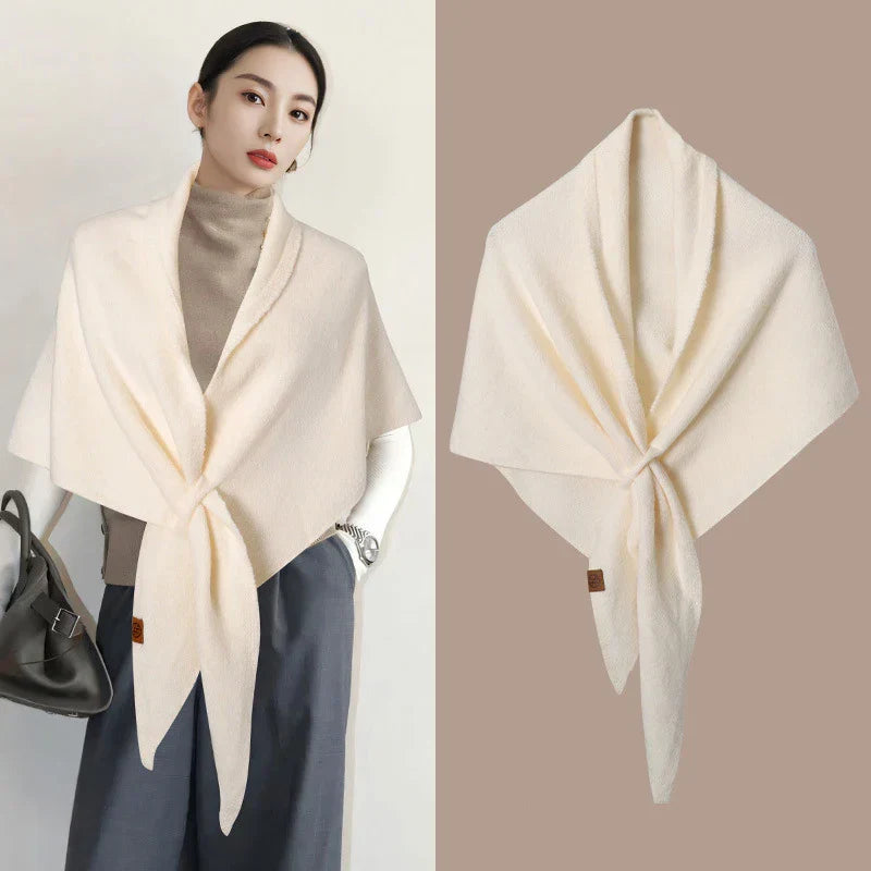 Women's wool triangular scarf for fall and winter