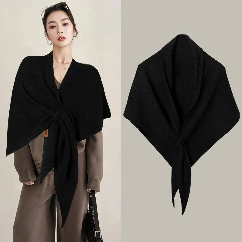 Women's wool triangular scarf for fall and winter