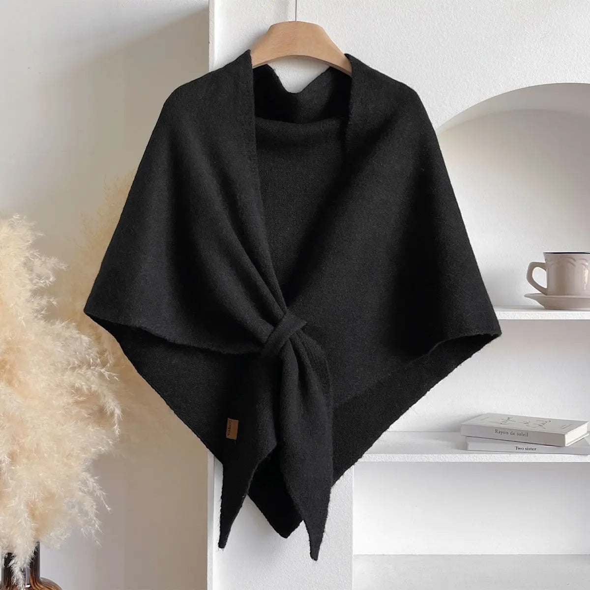 Women's wool triangular scarf for fall and winter