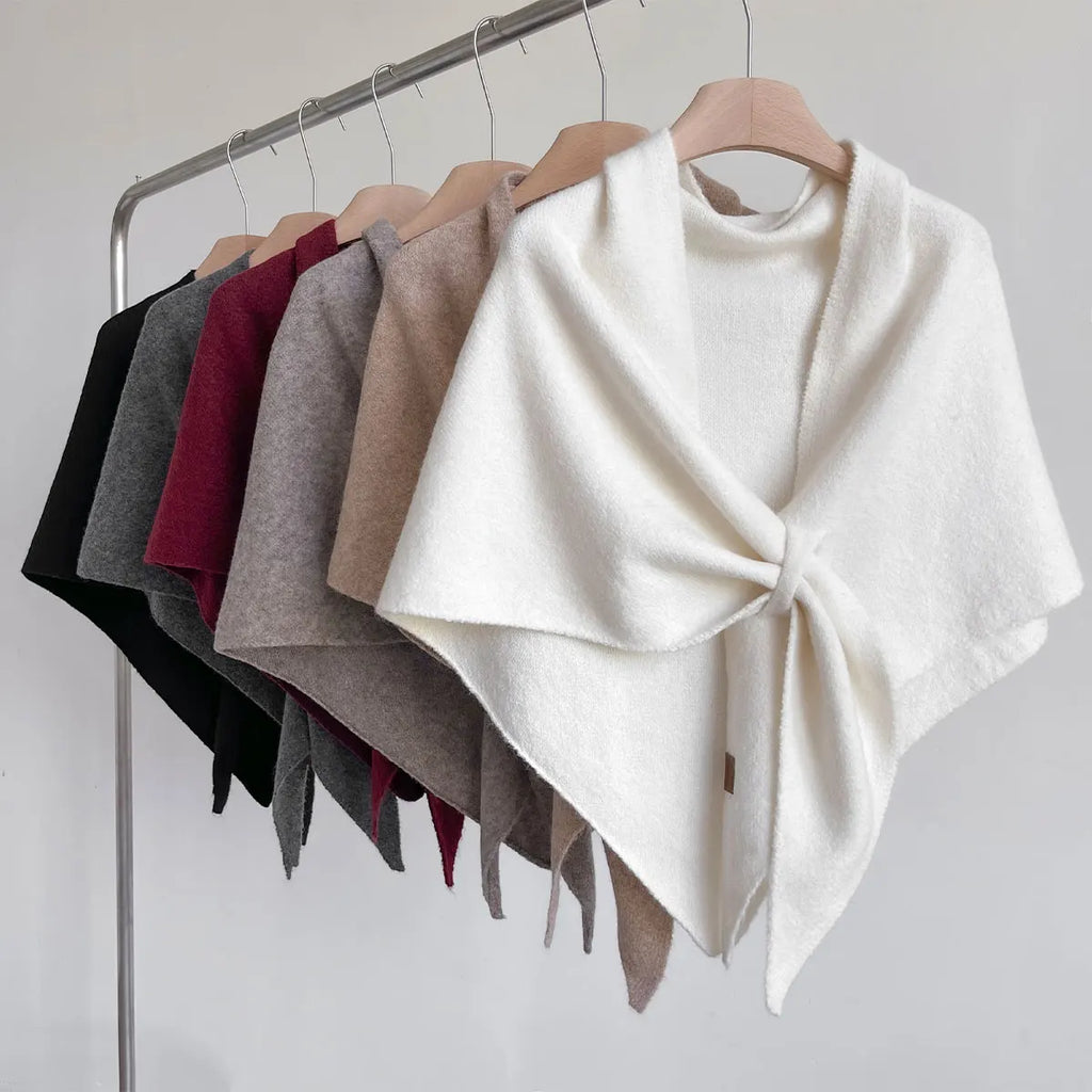 Women's wool triangular scarf for fall and winter