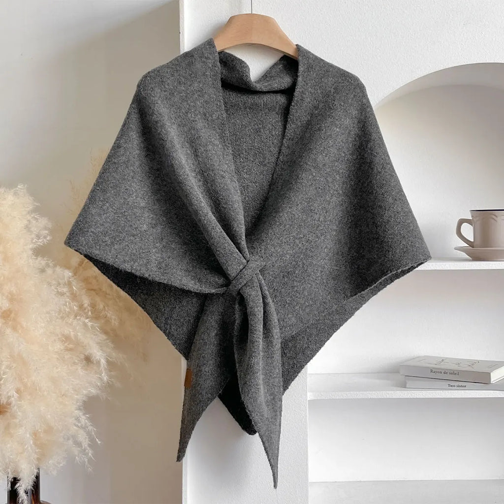 Women's wool triangular scarf for fall and winter
