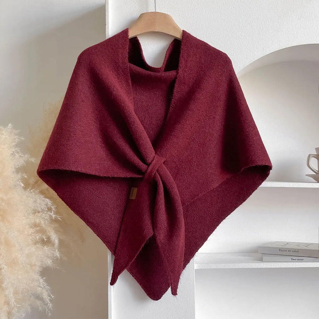 Women's wool triangular scarf for fall and winter