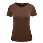U-shirt décontracté de couleur unie à col rond