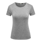 U-shirt décontracté de couleur unie à col rond