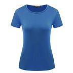 U-shirt décontracté de couleur unie à col rond