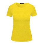 U-shirt décontracté de couleur unie à col rond