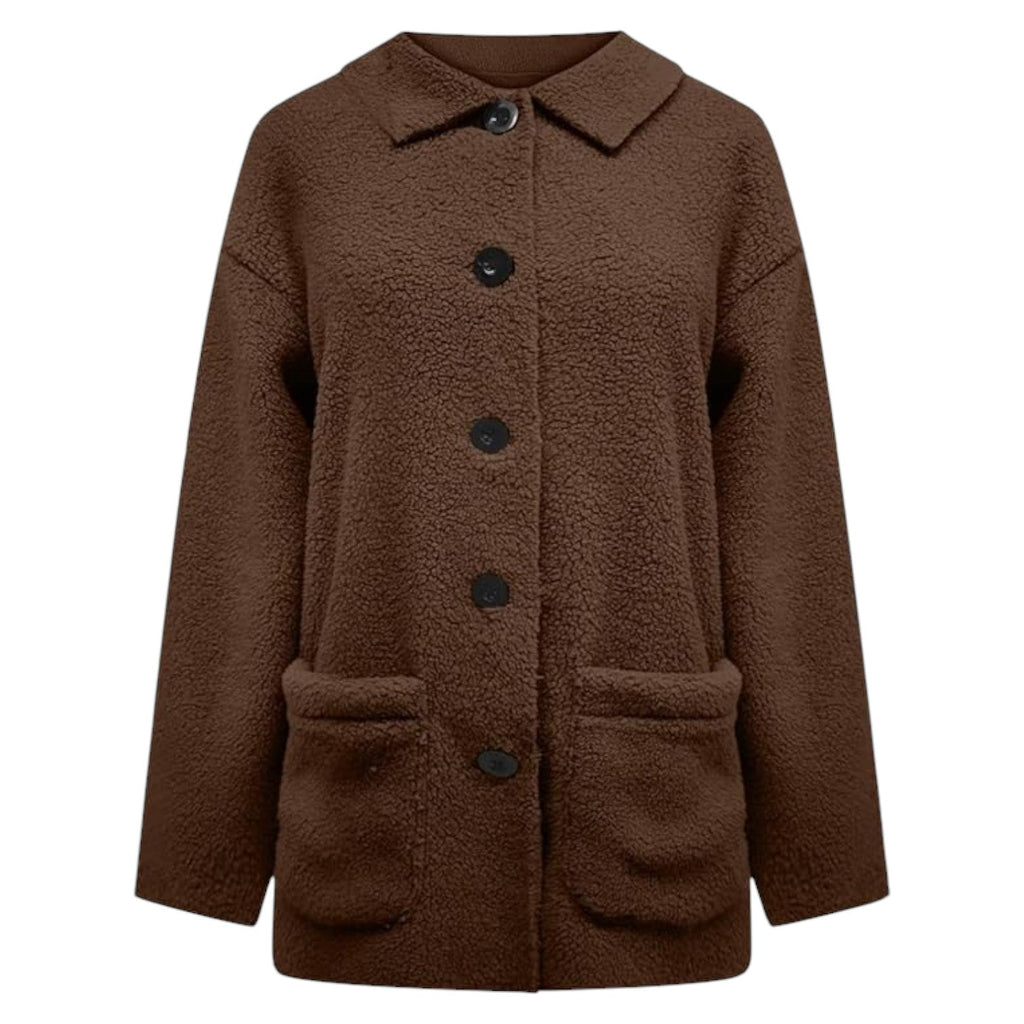 Manteau d'hiver chaud pour femmes avec patte de boutonnage et doublure douillette
