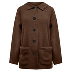 Manteau d'hiver chaud pour femmes avec patte de boutonnage et doublure douillette