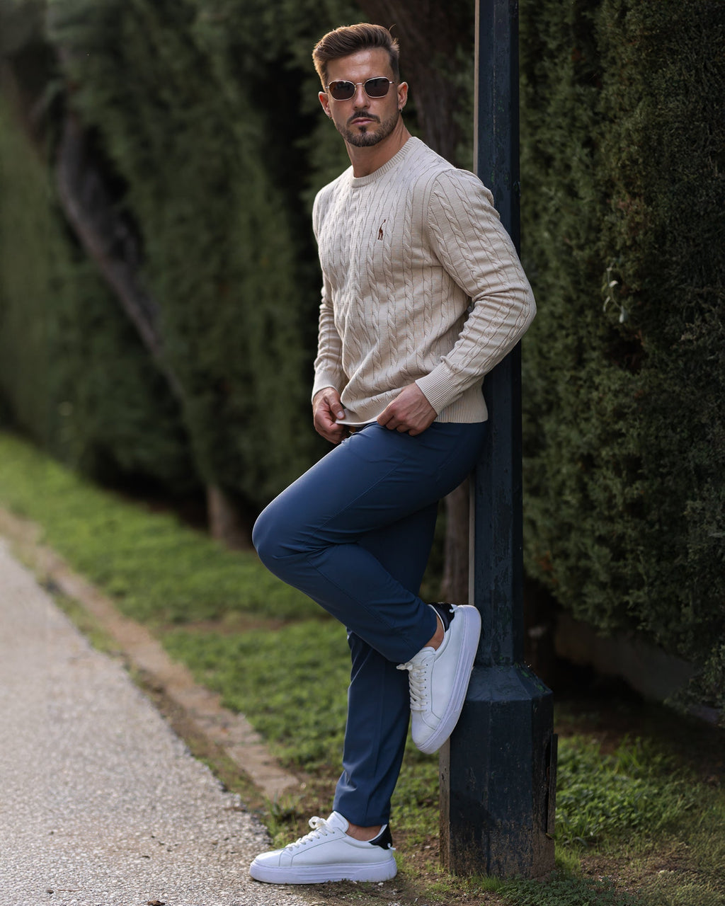 Men's Knitted Cotton Jumper - Autumn Edition