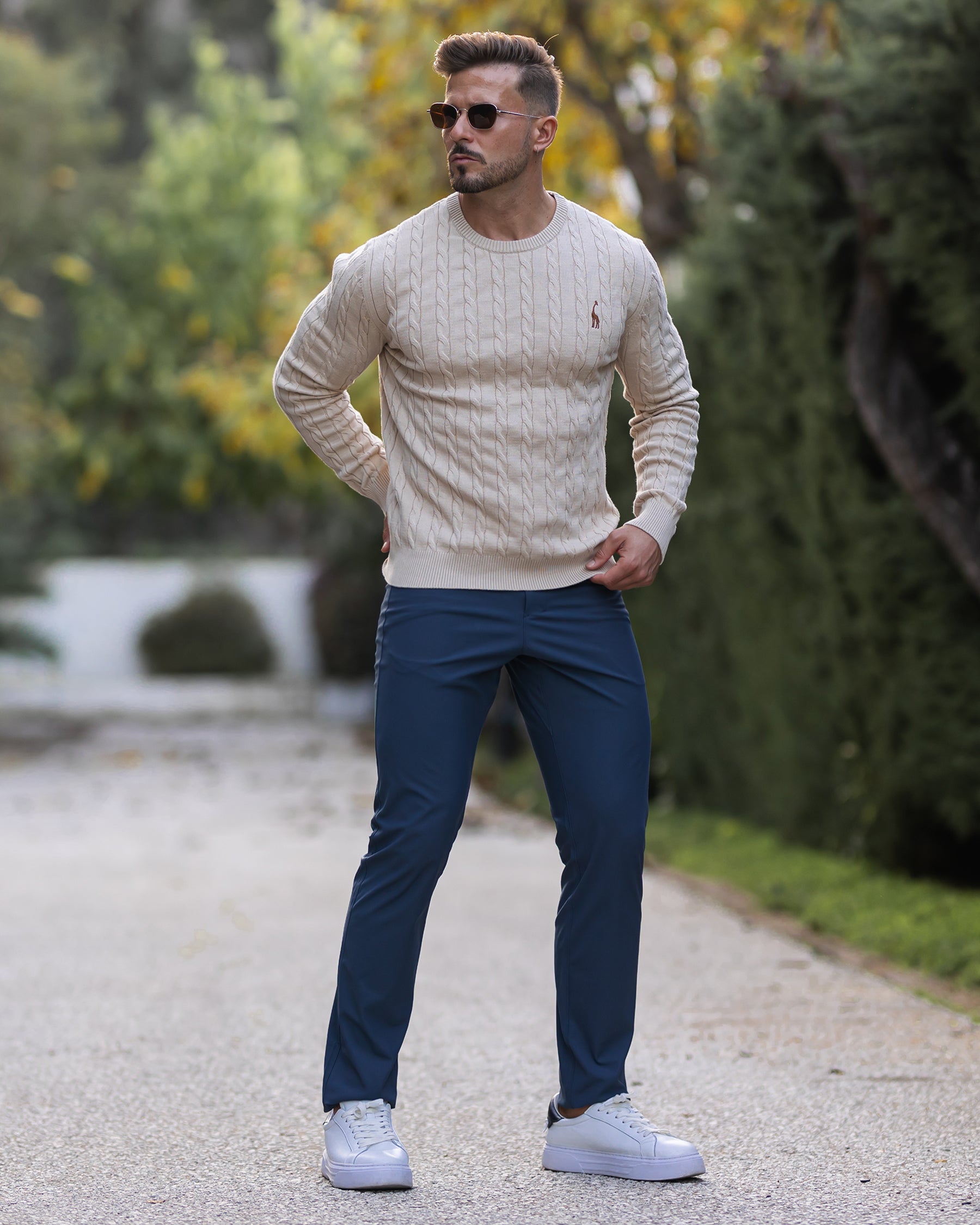 Men's Knitted Cotton Jumper - Autumn Edition