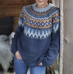 Pull nordique en tricot pour femme