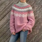 Pull nordique en tricot pour femme