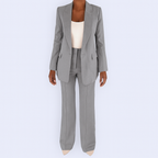 Gray Woman's Blazer and Pants Set