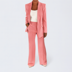 Pink Woman's Blazer and Pants Set