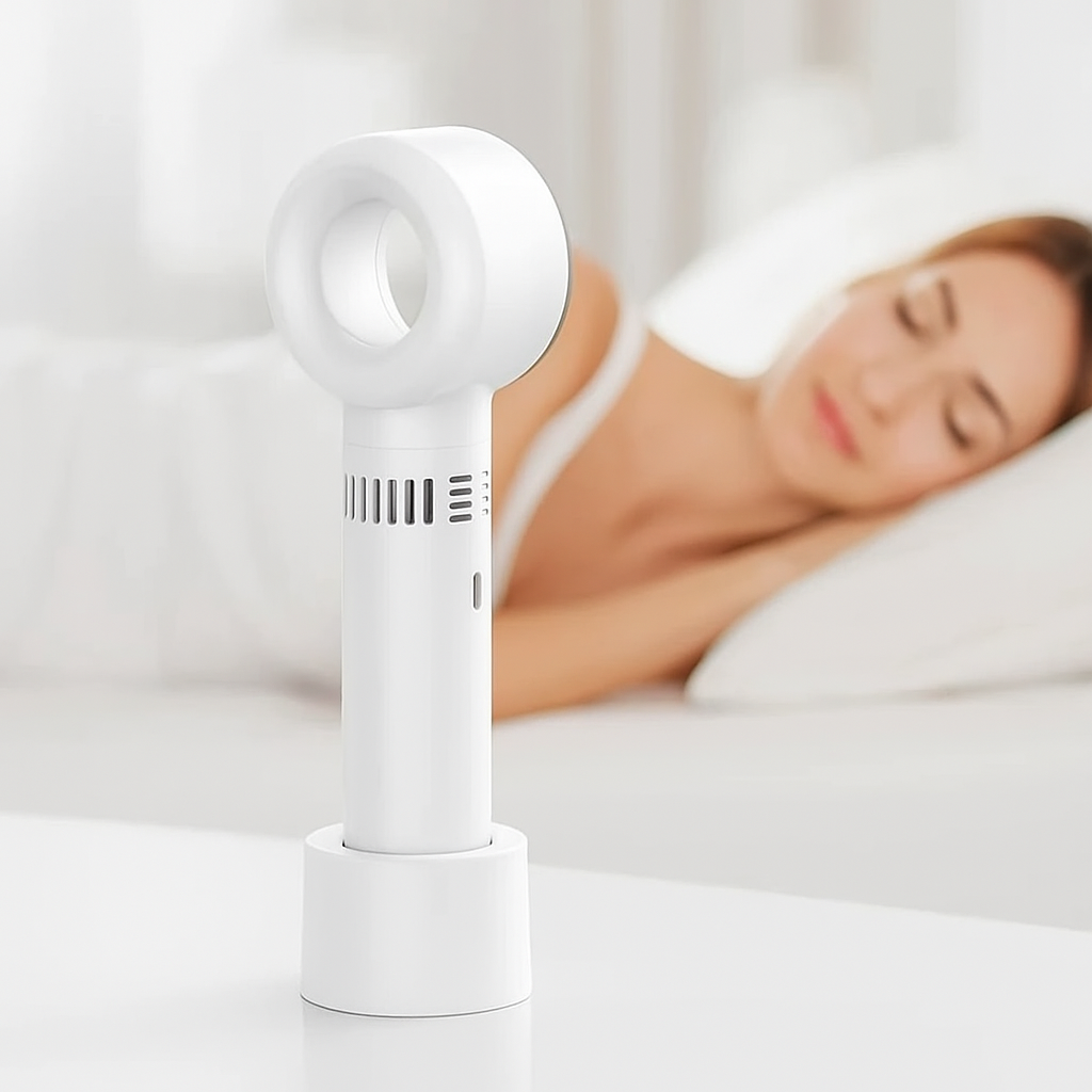 Ventilateur manuel sans fil - Bladeless Ventilateur USB, Portable & Super Silencieux