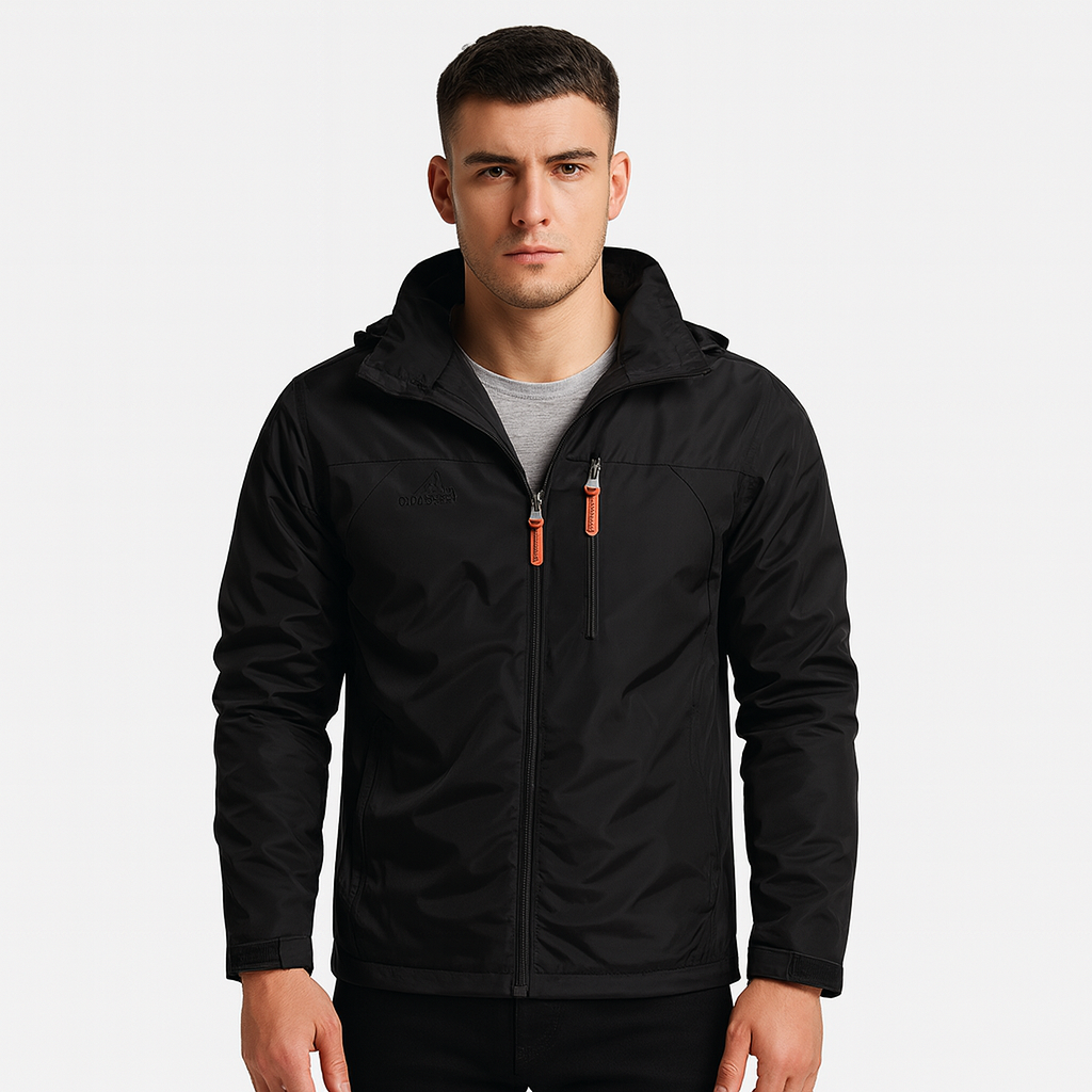 Veste d'extérieur automnale pour hommes avec couche déperlante et fermeture à glissière sportive