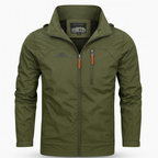 Veste d'extérieur automnale pour hommes avec couche déperlante et fermeture à glissière sportive
