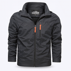 Veste d'extérieur automnale pour hommes avec couche déperlante et fermeture à glissière sportive