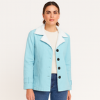 Veste d'hiver chaude doublée avec revers crantés pour femme