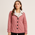 Veste d'hiver chaude doublée avec revers crantés pour femme