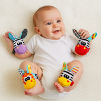 Jeu de hochets sensoriels en tissu doux pour bébé