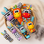 Jeu de hochets sensoriels en tissu doux pour bébé