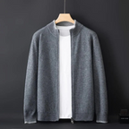 FrenchMerino - Gilet en laine pour homme avec fermeture éclair, spécial automne
