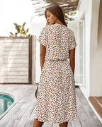 Robe élégante à imprimé léopard automnal