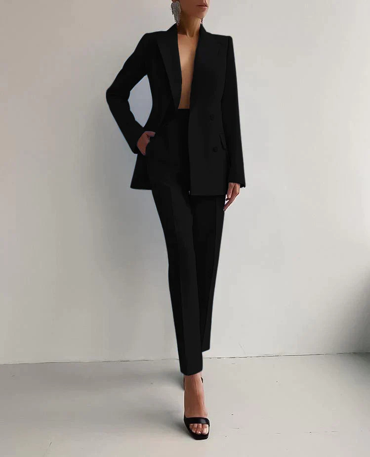 Ensemble deux pièces pour femmes avec blazer et pantalon slim