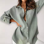 Chemise pour femme avec patte de boutonnage et manches retroussées