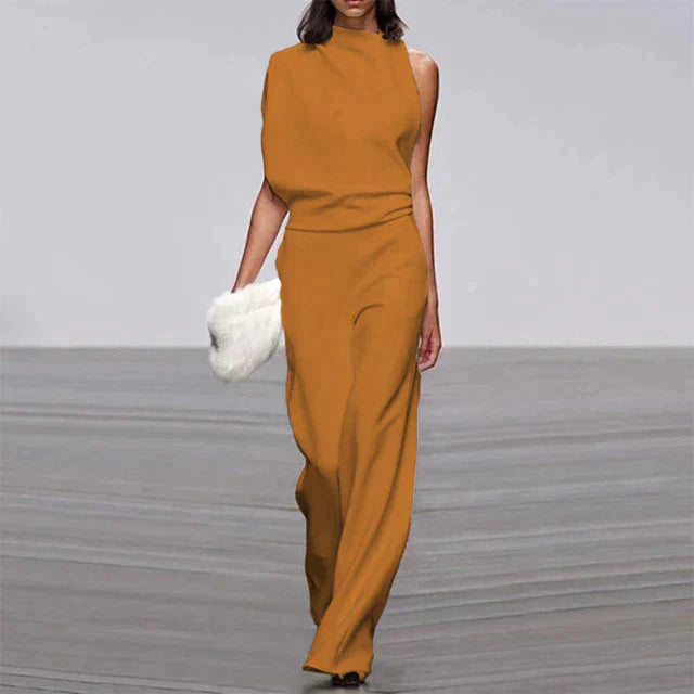 Jumpsuit à jambes larges pour femmes | Une épaule élégante